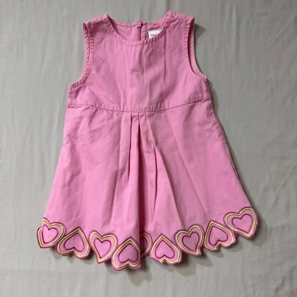 Gymboree Pink Heart Dress Baby Girls 12 18 Months Summer Party Playful Festive